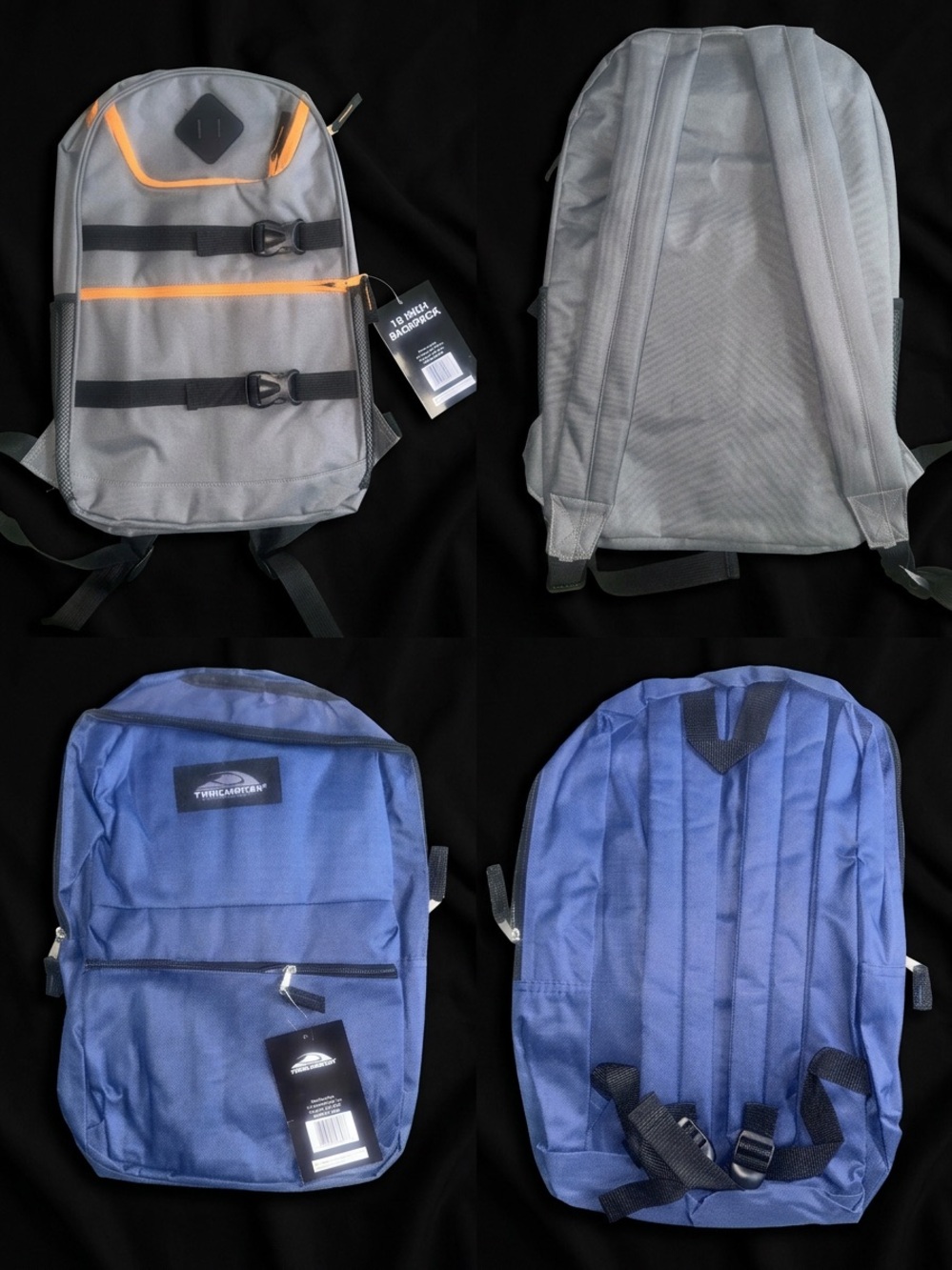 Two-Pack Men's Backpack Set - Gray & Blue, Unbranded